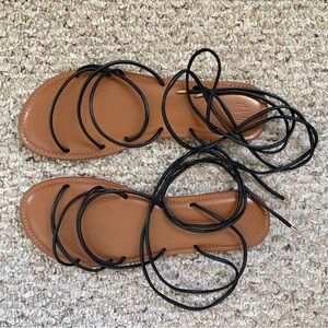 Gap black lace up Sandals